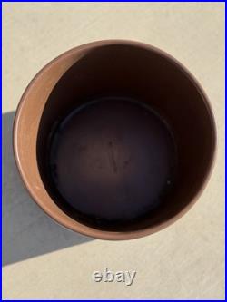 Rare Vintage Gainey midcentury Modern Brown Ceramic Planter Pot 10x10