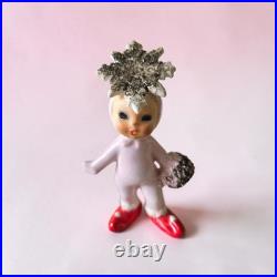 Rare Vintage Geo Z Lefton Pink SNOWBABY PIXIE Pink figurine LOVELY