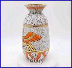 Rare Vintage Gold Orange Bird Mid-Century Modern Vase By Fratelli Fanciullacci