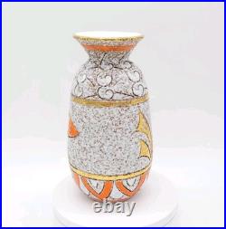 Rare Vintage Gold Orange Bird Mid-Century Modern Vase By Fratelli Fanciullacci