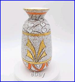 Rare Vintage Gold Orange Bird Mid-Century Modern Vase By Fratelli Fanciullacci