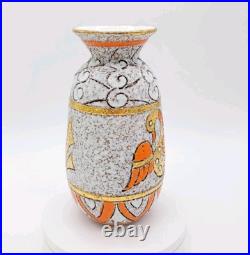 Rare Vintage Gold Orange Bird Mid-Century Modern Vase By Fratelli Fanciullacci