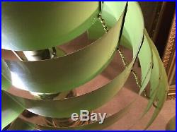 Rare Vintage Green Venetian Metal 8 Tier Tri-foil Lamp Shade MID Century Modern