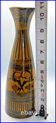 Rare Vintage Israeli Vase 1940-1950 MCM Honey Glazed Gazelle Deer Lapid 11