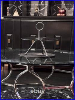 Rare Vintage Italian Mid Century Modern Tripod Glass Mini Table Ring Handle 14