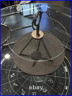 Rare Vintage Italian Mid Century Modern Tripod Glass Mini Table Ring Handle 14