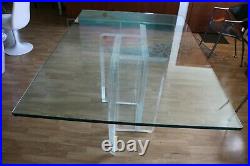 Rare Vintage LES PRISMATIQUE MidCentury 1970s Acrylic Base & Glass Table 42x60