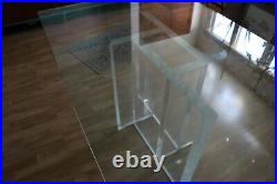 Rare Vintage LES PRISMATIQUE MidCentury 1970s Acrylic Base & Glass Table 42x60