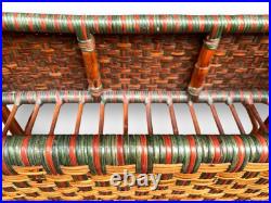 Rare Vintage Large Raised Planter Midcentury Modern Rattan Jardiniere Bamboo