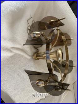 Rare Vintage Lighting Mid Century Modern chandelier Brass And Lucite Chandelier