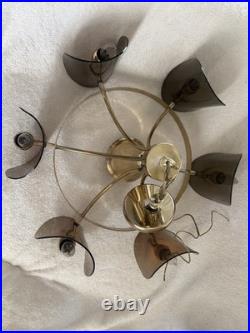 Rare Vintage Lighting Mid Century Modern chandelier Brass And Lucite Chandelier
