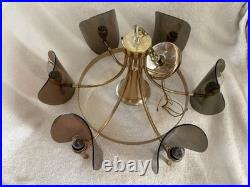 Rare Vintage Lighting Mid Century Modern chandelier Brass And Lucite Chandelier