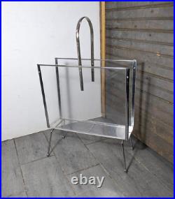 Rare Vintage Lucite Acrylic & Metal Magazine Rack Mid Century Modern Atomic