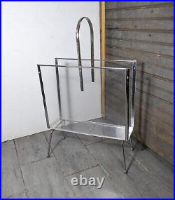 Rare Vintage Lucite Acrylic & Metal Magazine Rack Mid Century Modern Atomic Rare Vintage Lucite Acrylic & Metal Magazine Rack Mid Century Modern Atomic