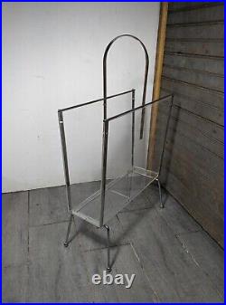 Rare Vintage Lucite Acrylic & Metal Magazine Rack Mid Century Modern Atomic Rare Vintage Lucite Acrylic & Metal Magazine Rack Mid Century Modern Atomic