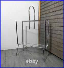 Rare Vintage Lucite Acrylic & Metal Magazine Rack Mid Century Modern Atomic