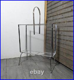 Rare Vintage Lucite Acrylic & Metal Magazine Rack Mid Century Modern Atomic Rare Vintage Lucite Acrylic & Metal Magazine Rack Mid Century Modern Atomic