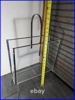 Rare Vintage Lucite Acrylic & Metal Magazine Rack Mid Century Modern Atomic Rare Vintage Lucite Acrylic & Metal Magazine Rack Mid Century Modern Atomic