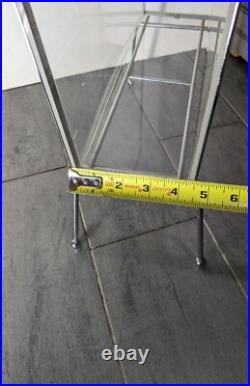 Rare Vintage Lucite Acrylic & Metal Magazine Rack Mid Century Modern Atomic