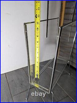 Rare Vintage Lucite Acrylic & Metal Magazine Rack Mid Century Modern Atomic Rare Vintage Lucite Acrylic & Metal Magazine Rack Mid Century Modern Atomic