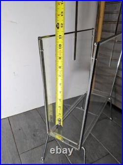 Rare Vintage Lucite Acrylic & Metal Magazine Rack Mid Century Modern Atomic