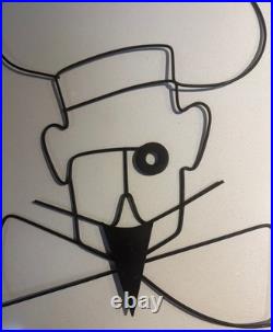 Rare Vintage MCM 1950s Wire Chef Metal Wall Hanging Mid Century Modern Whimsical