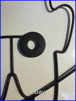 Rare Vintage MCM 1950s Wire Chef Metal Wall Hanging Mid Century Modern Whimsical