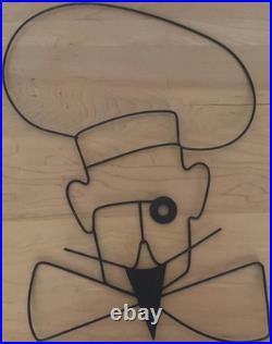 Rare Vintage MCM 1950s Wire Chef Metal Wall Hanging Mid Century Modern Whimsical Rare Vintage MCM 1950s Wire Chef Metal Wall Hanging Mid Century Modern Whimsical