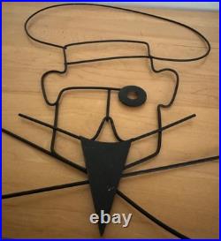 Rare Vintage MCM 1950s Wire Chef Metal Wall Hanging Mid Century Modern Whimsical
