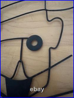 Rare Vintage MCM 1950s Wire Chef Metal Wall Hanging Mid Century Modern Whimsical