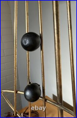 Rare Vintage MCM Abstract Lamp Fiberglass Shade Atomic Era Mid Century Lighting