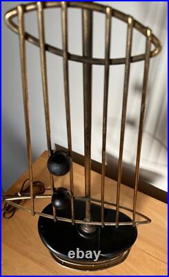 Rare Vintage MCM Abstract Lamp Fiberglass Shade Atomic Era Mid Century Lighting