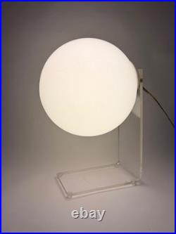 Rare Vintage MCM Floating Lucite Globe Table Lamp Geometric