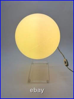 Rare Vintage MCM Floating Lucite Globe Table Lamp Geometric