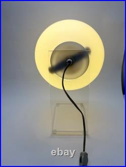 Rare Vintage MCM Floating Lucite Globe Table Lamp Geometric