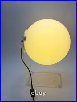 Rare Vintage MCM Floating Lucite Globe Table Lamp Geometric
