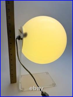 Rare Vintage MCM Floating Lucite Globe Table Lamp Geometric