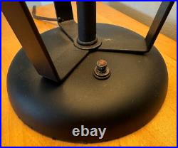 Rare Vintage MCM Metal Iron Lamp Atomic Era Mid Century Modern 50s Saucer Shade