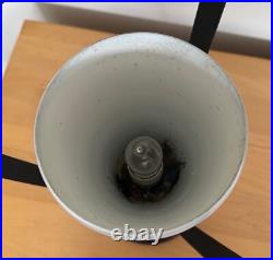 Rare Vintage MCM Metal Iron Lamp Atomic Era Mid Century Modern 50s Saucer Shade