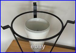 Rare Vintage MCM Metal Iron Lamp Atomic Era Mid Century Modern 50s Saucer Shade
