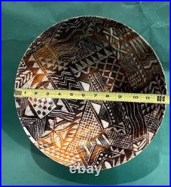 Rare Vintage MCM Mid Century Fiberglass Bowl Large 12 Diameter Boho Tiki HTF