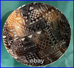 Rare Vintage MCM Mid Century Fiberglass Bowl Large 12 Diameter Boho Tiki HTF