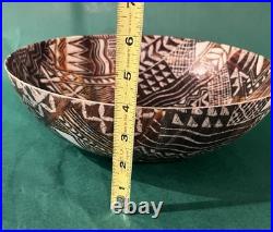 Rare Vintage MCM Mid Century Fiberglass Bowl Large 12 Diameter Boho Tiki HTF