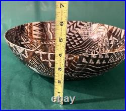 Rare Vintage MCM Mid Century Fiberglass Bowl Large 12 Diameter Boho Tiki HTF