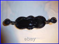 Rare Vintage MCM Mid-Century Modern Camark BLK Double Fish Planter Candle Holder