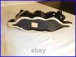 Rare Vintage MCM Mid-Century Modern Camark BLK Double Fish Planter Candle Holder