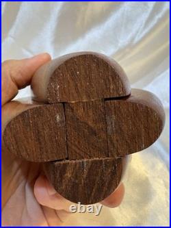 Rare Vintage MCM Teak Studio Quality Vase Flower design