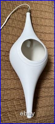 Rare Vintage MCM White Teardrop Swag Lamp Light Fixture Mid Century Modern 1960s