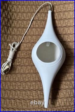 Rare Vintage MCM White Teardrop Swag Lamp Light Fixture Mid Century Modern 1960s