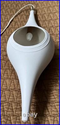 Rare Vintage MCM White Teardrop Swag Lamp Light Fixture Mid Century Modern 1960s